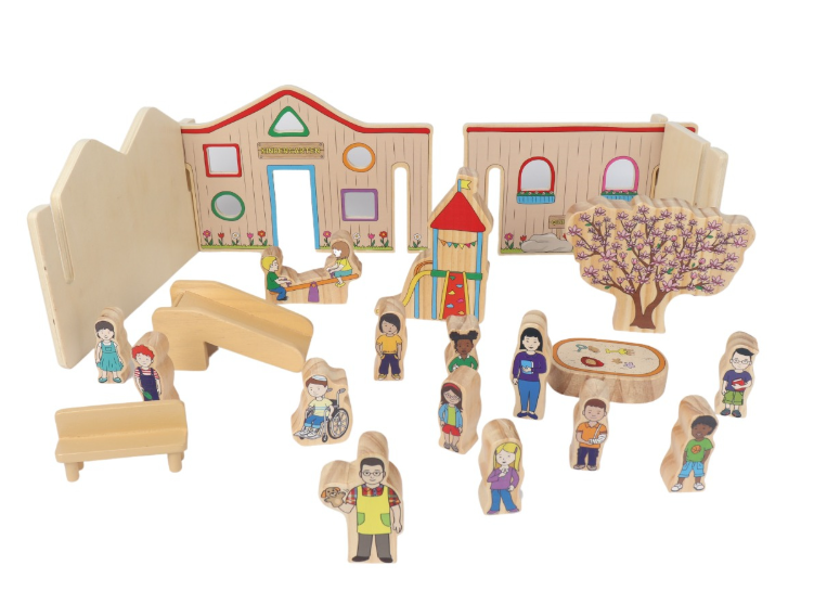 Happy Architect Wooden House with People